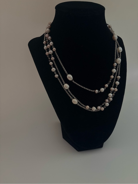 Made in China Jewelry - Multi-Strand Sterling Silver Pearl Necklace - Women Jewelry